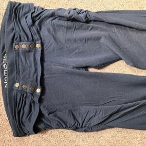 Nomad Navy Pants with Button Accents